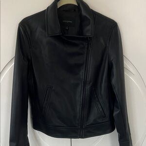 Banana Republic Classic Black Vegan Leather Jacket size M